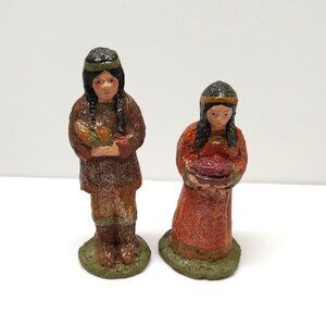Teena Flanner Squanto and Wyanet Thanksgiving Figurine Set